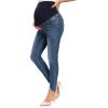 imageFoucome Womens Maternity Jeans Over The Belly Comfy Stretch Slim Jeggings Pregnancy Pants with Pockets075  Indigo Blue