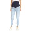 imageFoucome Womens Maternity Jeans Over The Belly Comfy Stretch Slim Jeggings Pregnancy Pants with Pockets075  Light Blue