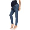 imageFoucome Womens Maternity Jeans Over The Belly Comfy Stretch Slim Jeggings Pregnancy Pants with Pockets075  Indigo Blue