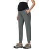 imageFoucome Womens Maternity Pants Quick Dry Zipper Pockets Athletic Joggers Casual Pregnancy SweatpantsGrey