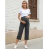 image:imageFoucome 3 Pack Maternity Capris Wide Leg Cropped Yoga Pants Summer Loose Casual Pregnancy Pants with PocketsBlackBlackGrey