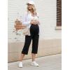 image:imageFoucome 3 Pack Maternity Capris Wide Leg Cropped Yoga Pants Summer Loose Casual Pregnancy Pants with PocketsBlackGreyMelange Grey