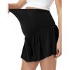 image:imageFoucome Maternity Athletic Shorts 2 in 1 Running Golf Shorts with Pockets Flowy Pregnancy Workout Tennis SkortsBlack