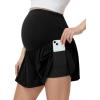 image:imageFoucome Maternity Athletic Shorts 2 in 1 Running Golf Shorts with Pockets Flowy Pregnancy Workout Tennis SkortsBlack
