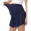 image:imageFoucome Maternity Athletic Shorts 2 in 1 Running Golf Shorts with Pockets Flowy Pregnancy Workout Tennis SkortsNavy