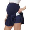 image:imageFoucome Maternity Athletic Shorts 2 in 1 Running Golf Shorts with Pockets Flowy Pregnancy Workout Tennis SkortsNavy