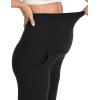 image:imageFoucome Maternity Capris Wide Leg Cropped Yoga Pants Summer Loose Casual Pregnancy Pants with PocketsBlack