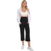 image:imageFoucome Maternity Capris Wide Leg Cropped Yoga Pants Summer Loose Casual Pregnancy Pants with PocketsBlack