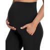 image:imageFoucome Maternity Capris Wide Leg Cropped Yoga Pants Summer Loose Casual Pregnancy Pants with PocketsBlack