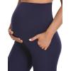 image:imageFoucome Maternity Capris Wide Leg Cropped Yoga Pants Summer Loose Casual Pregnancy Pants with PocketsNavy