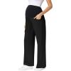 image:imageFoucome Maternity Wide Leg Sweatpants Over Belly Baggy Lounge Travel Pants Pregnancy Straight Leg Sweat PantsBlack