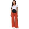 image:imageFoucome Maternity Wide Leg Sweatpants Over Belly Baggy Lounge Travel Pants Pregnancy Straight Leg Sweat PantsOrange