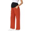 image:imageFoucome Maternity Wide Leg Sweatpants Over Belly Baggy Lounge Travel Pants Pregnancy Straight Leg Sweat PantsOrange