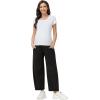image:imageFoucome Womens Maternity Baggy Barrel Pants Wide Leg Pregnancy Lounge Sweatpants with PocketsBlack