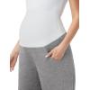 image:imageFoucome Womens Maternity Baggy Barrel Pants Wide Leg Pregnancy Lounge Sweatpants with PocketsHeather Mid Grey