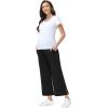 image:imageFoucome Womens Maternity Capris Wide Leg Yoga Sweatpants Loose Pregnancy Casual Lounge Work Cropped PantsBlack