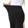 image:imageFoucome Womens Maternity Capris Wide Leg Yoga Sweatpants Loose Pregnancy Casual Lounge Work Cropped PantsBlack