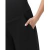 image:imageFoucome Womens Maternity Capris Wide Leg Yoga Sweatpants Loose Pregnancy Casual Lounge Work Cropped PantsBlack