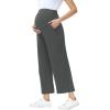 image:imageFoucome Womens Maternity Capris Wide Leg Yoga Sweatpants Loose Pregnancy Casual Lounge Work Cropped PantsGrey