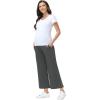 image:imageFoucome Womens Maternity Capris Wide Leg Yoga Sweatpants Loose Pregnancy Casual Lounge Work Cropped PantsGrey