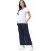 image:imageFoucome Womens Maternity Capris Wide Leg Yoga Sweatpants Loose Pregnancy Casual Lounge Work Cropped PantsNavy Blue