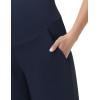 image:imageFoucome Womens Maternity Capris Wide Leg Yoga Sweatpants Loose Pregnancy Casual Lounge Work Cropped PantsNavy Blue