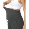 image:imageFoucome Womens Maternity Pants Over Belly Stretchy Drawstring Pregnancy Joggers Sweatpants with PocketsBlackGreyMelange Grey