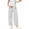 image:imageFoucome Womens Maternity Baggy Barrel Pants Wide Leg Pregnancy Lounge Sweatpants with PocketsHeather Light Grey