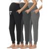 image:imageFoucome Womens Maternity Pants Over Belly Stretchy Drawstring Pregnancy Joggers Sweatpants with PocketsBlackGreyMelange Grey