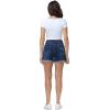 image:imageFoucome 2 Pack Womens Jean Shorts High Waisted Stretchy Ripped Denim Shorts with Pockets2 Pack Light BlueDark Blue