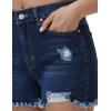 image:imageFoucome 2 Pack Womens Jean Shorts High Waisted Stretchy Ripped Denim Shorts with Pockets2 Pack Light BlueDark Blue
