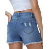 image:imageFoucome 2 Pack Womens Jean Shorts High Waisted Stretchy Ripped Denim Shorts with Pockets2 Pack Mid BlueDark Blue