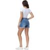 image:imageFoucome 2 Pack Womens Jean Shorts High Waisted Stretchy Ripped Denim Shorts with Pockets2 Pack Mid BlueDark Blue
