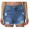 image:imageFoucome 2 Pack Womens Jean Shorts High Waisted Stretchy Ripped Denim Shorts with Pockets2 Pack Mid BlueDark Blue