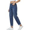 image:imageFoucome Boyfriend Jeans for Women High Waisted Stretchy Baggy Denim PantsDark Blue