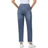 image:imageFoucome Boyfriend Jeans for Women High Waisted Stretchy Baggy Denim PantsDark Blue