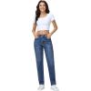 image:imageFoucome Boyfriend Jeans for Women High Waisted Stretchy Baggy Denim PantsDark Blue