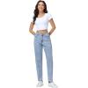 image:imageFoucome Boyfriend Jeans for Women High Waisted Stretchy Baggy Denim PantsLight Blue
