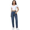image:imageFoucome Boyfriend Jeans for Women High Waisted Stretchy Baggy Denim PantsVintage Blue