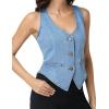 image:imageFoucome Jean Vest Top for Women Sleeveless V Neck Cropped Denim Vest Western Trendy OutfitsBlue