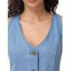 image:imageFoucome Jean Vest Top for Women Sleeveless V Neck Cropped Denim Vest Western Trendy OutfitsBlue