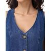 image:imageFoucome Jean Vest Top for Women Sleeveless V Neck Cropped Denim Vest Western Trendy OutfitsDark Blue