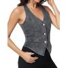 image:imageFoucome Jean Vest Top for Women Sleeveless V Neck Cropped Denim Vest Western Trendy OutfitsGrey