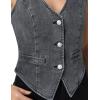 image:imageFoucome Jean Vest Top for Women Sleeveless V Neck Cropped Denim Vest Western Trendy OutfitsGrey