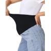 image:imageFoucome Maternity Barrel Jeans Over Belly Comfy Stretch Wide Leg Cropped Baggy Pregnancy Denim PantsLight Blue