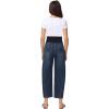 image:imageFoucome Maternity Barrel Jeans Over Belly Comfy Stretch Wide Leg Cropped Baggy Pregnancy Denim PantsVintage Blue
