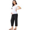 image:imageFoucome Maternity Barrel Jeans Over Belly Comfy Stretch Wide Leg Cropped Baggy Pregnancy Denim PantsWash Black