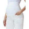 image:imageFoucome Maternity Jeans Over The Belly Wide Leg Jeans Stretch Baggy Pregnancy Denim PantsWhite