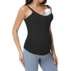 image:imageFoucome Maternity Nursing Tank Tops for Breastfeeding Comfort Stretch Pregnancy Camisoles Cami Tanks with Built in BraBlack