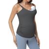 image:imageFoucome Maternity Nursing Tank Tops for Breastfeeding Comfort Stretch Pregnancy Camisoles Cami Tanks with Built in BraGrey